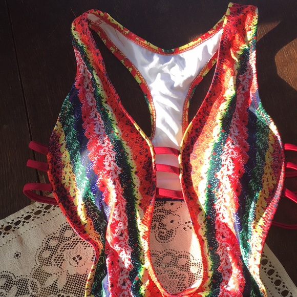 🌺One left! Bright Abstract Rainbow Monokini - Picture 2 of 8